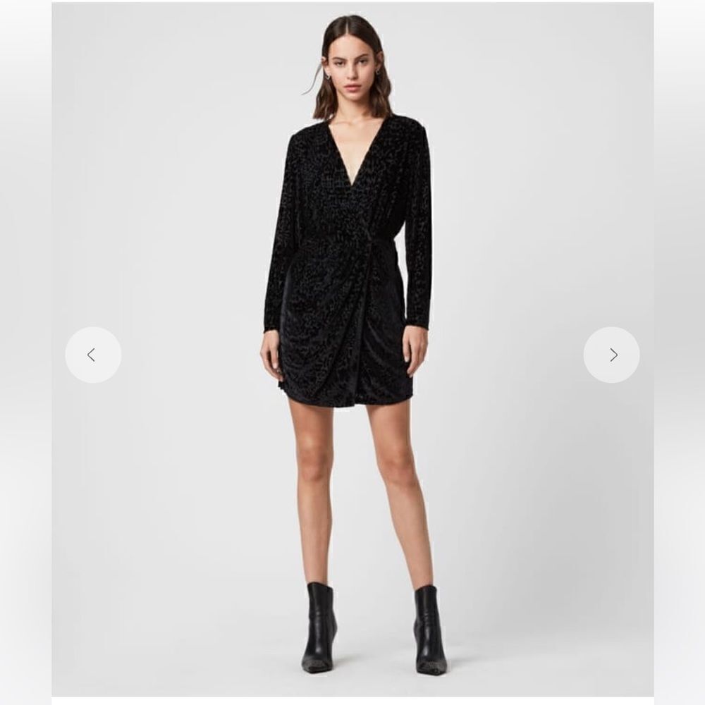 All Saints Laney Devore Long Sleeve Mini Dress.Size 4